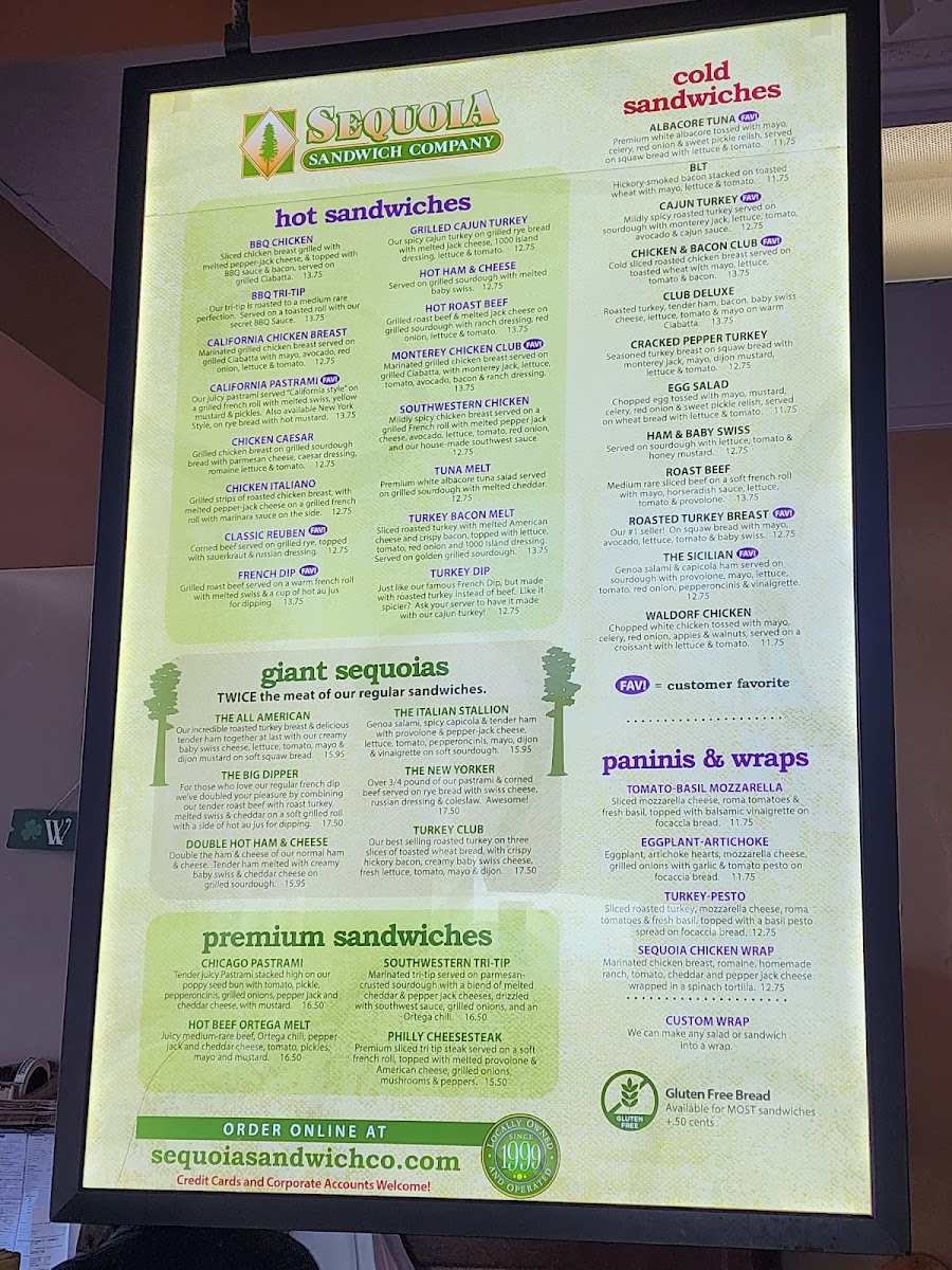 Menu Sequoia Sandwich Company-2