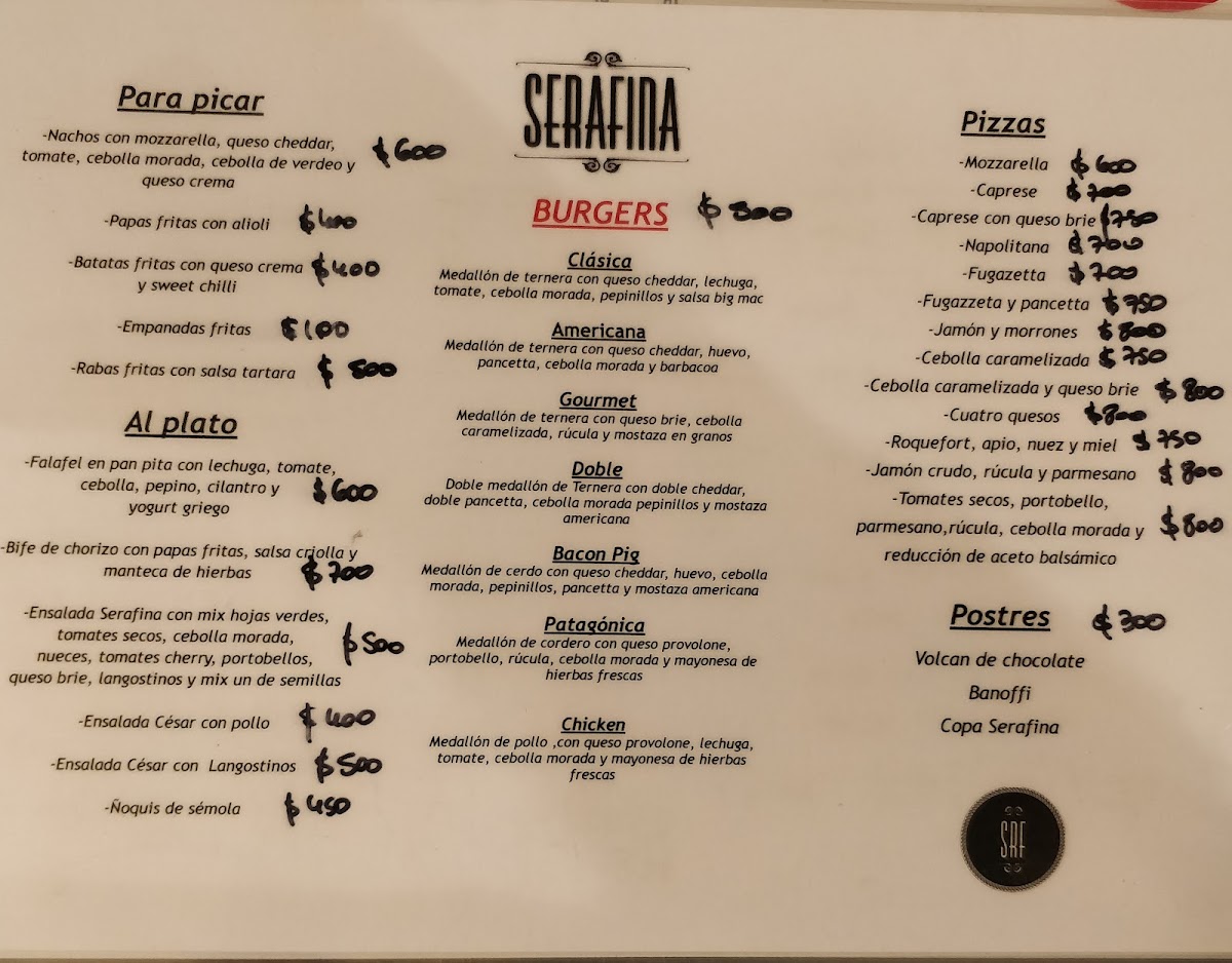 Menu Serafina Resto Bar-1
