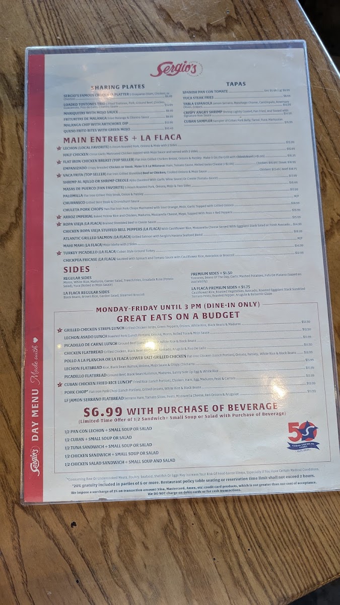 Menu Sergio's Restaurant-6