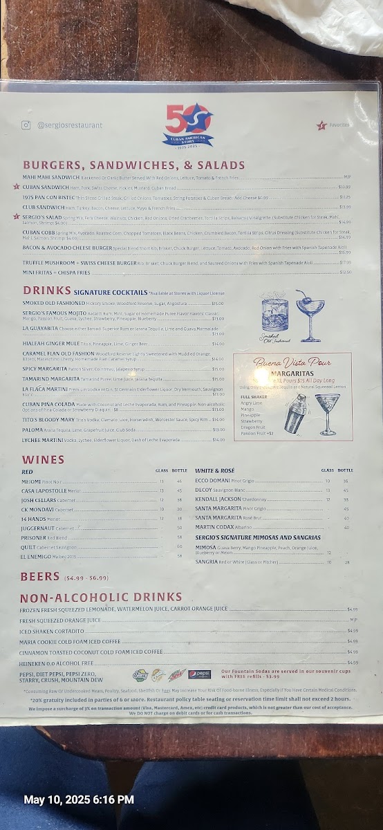 Menu Sergio's Restaurant-7