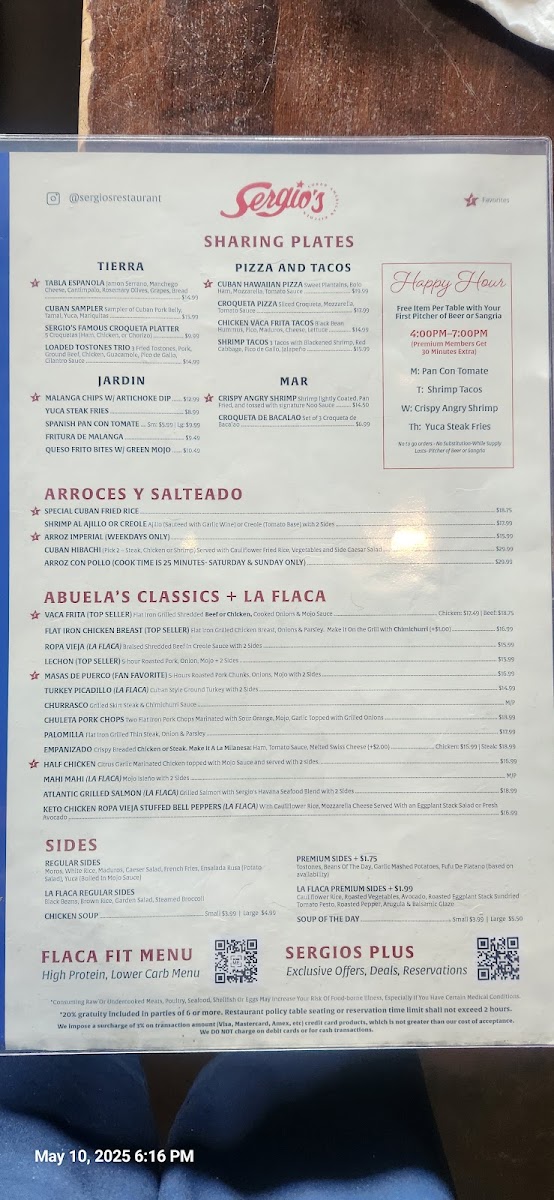 Menu Sergio's Restaurant-9