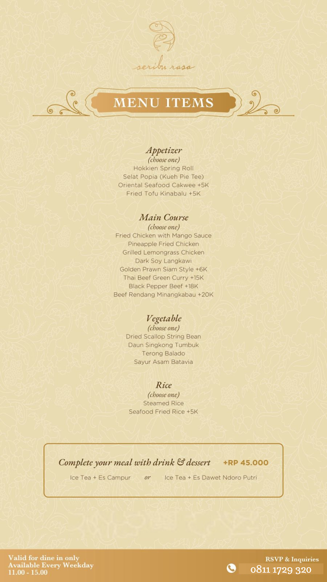 Menu Seribu Rasa Central Park Mall-1