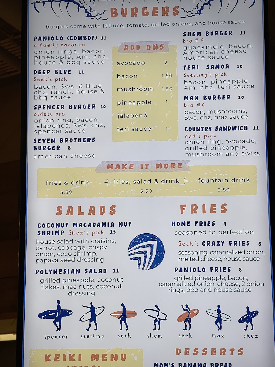 Menu Seven Brothers Burgers - Provo-10