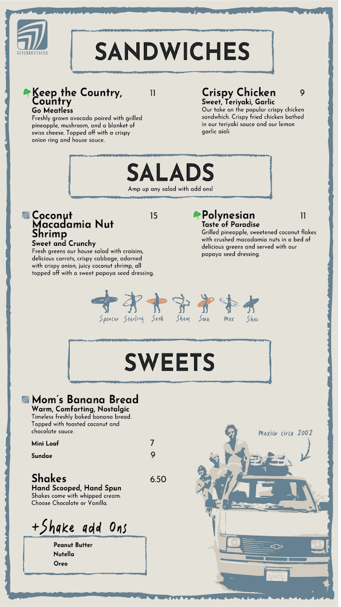 Menu Seven Brothers Burgers - Provo-2