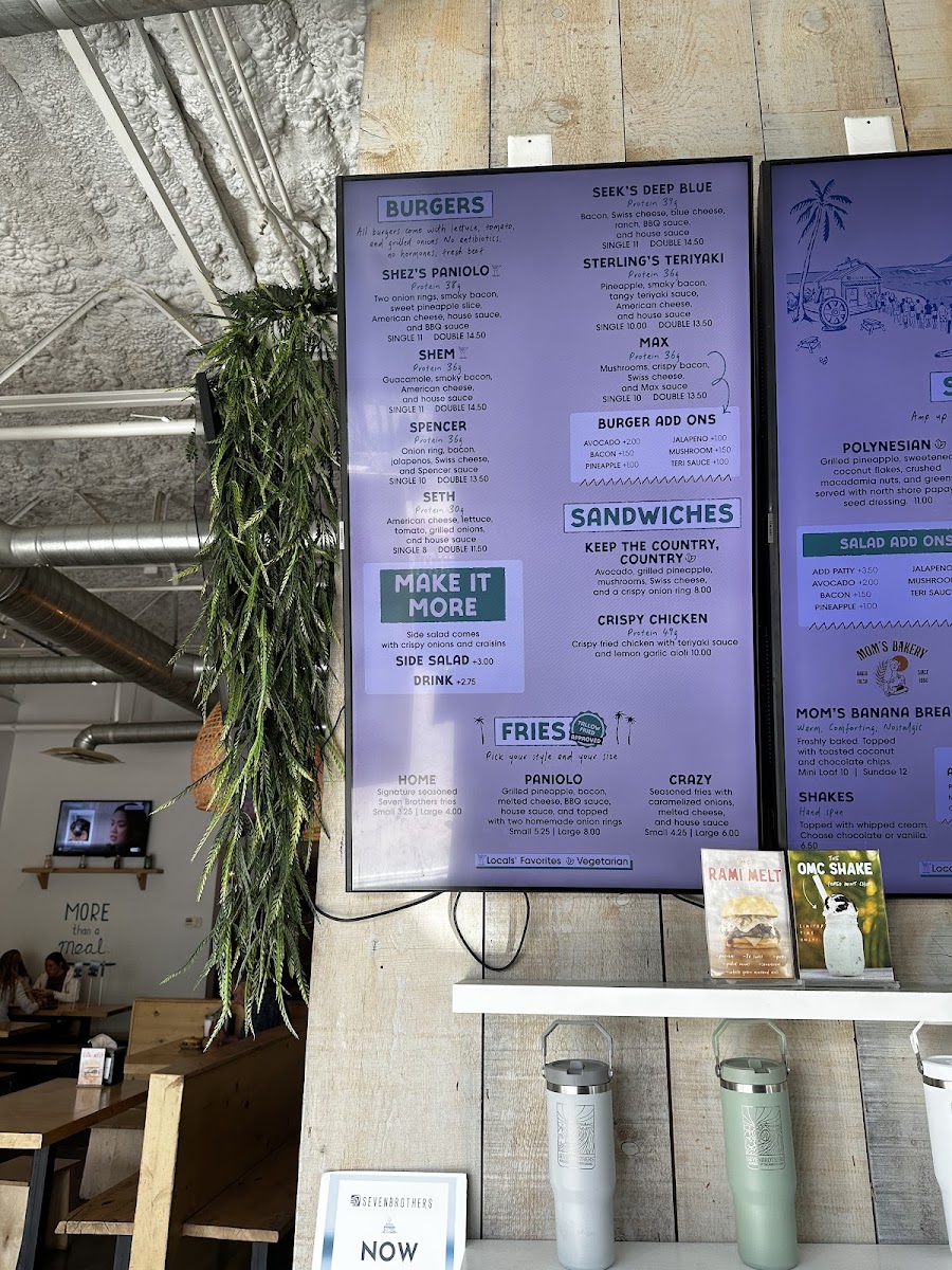 Menu Seven Brothers Burgers - Provo-7