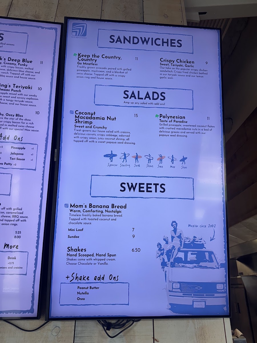 Menu Seven Brothers Burgers - Provo-9