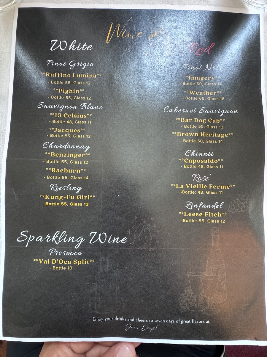 Menu Seven Days Restaurant-8