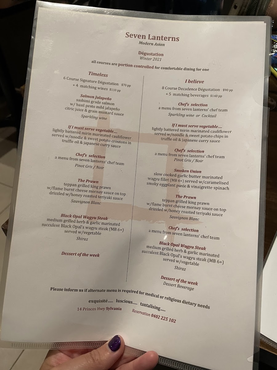 Menu Seven Lanterns Sylvania-3