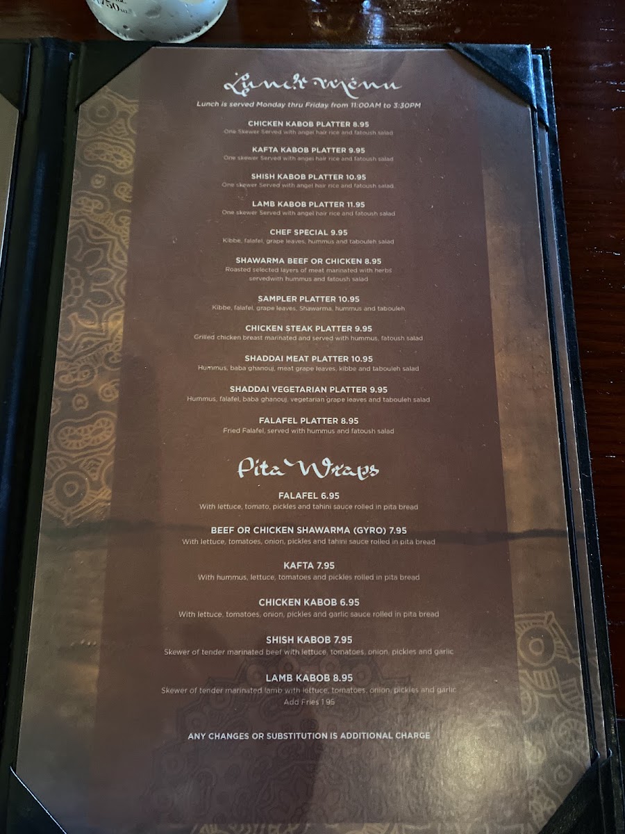Menu Shaddai Fine Lebanese Cuisine-7