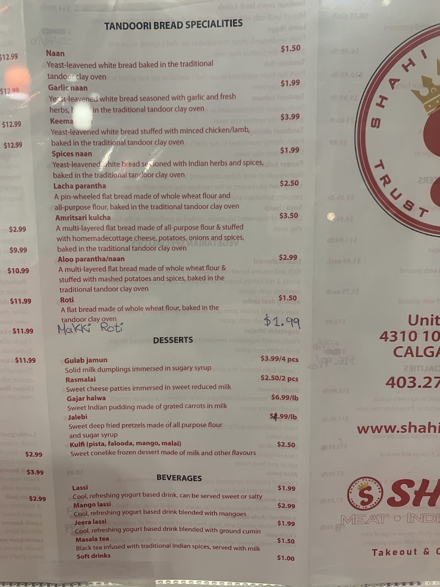 Menu Shahi Flavours Meat & Indian Food-5
