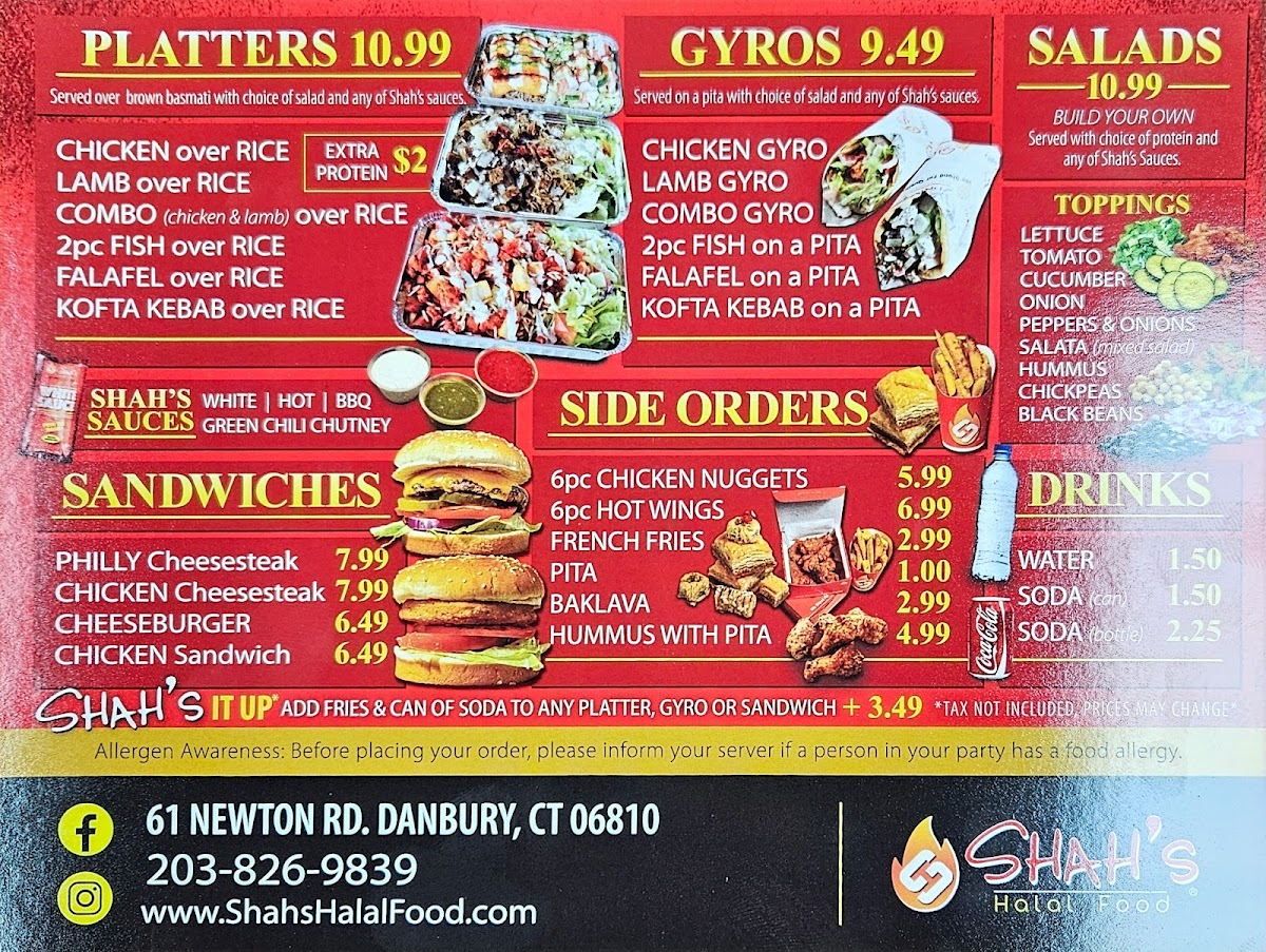 Menu Shah's Halal Food - Danbury-1