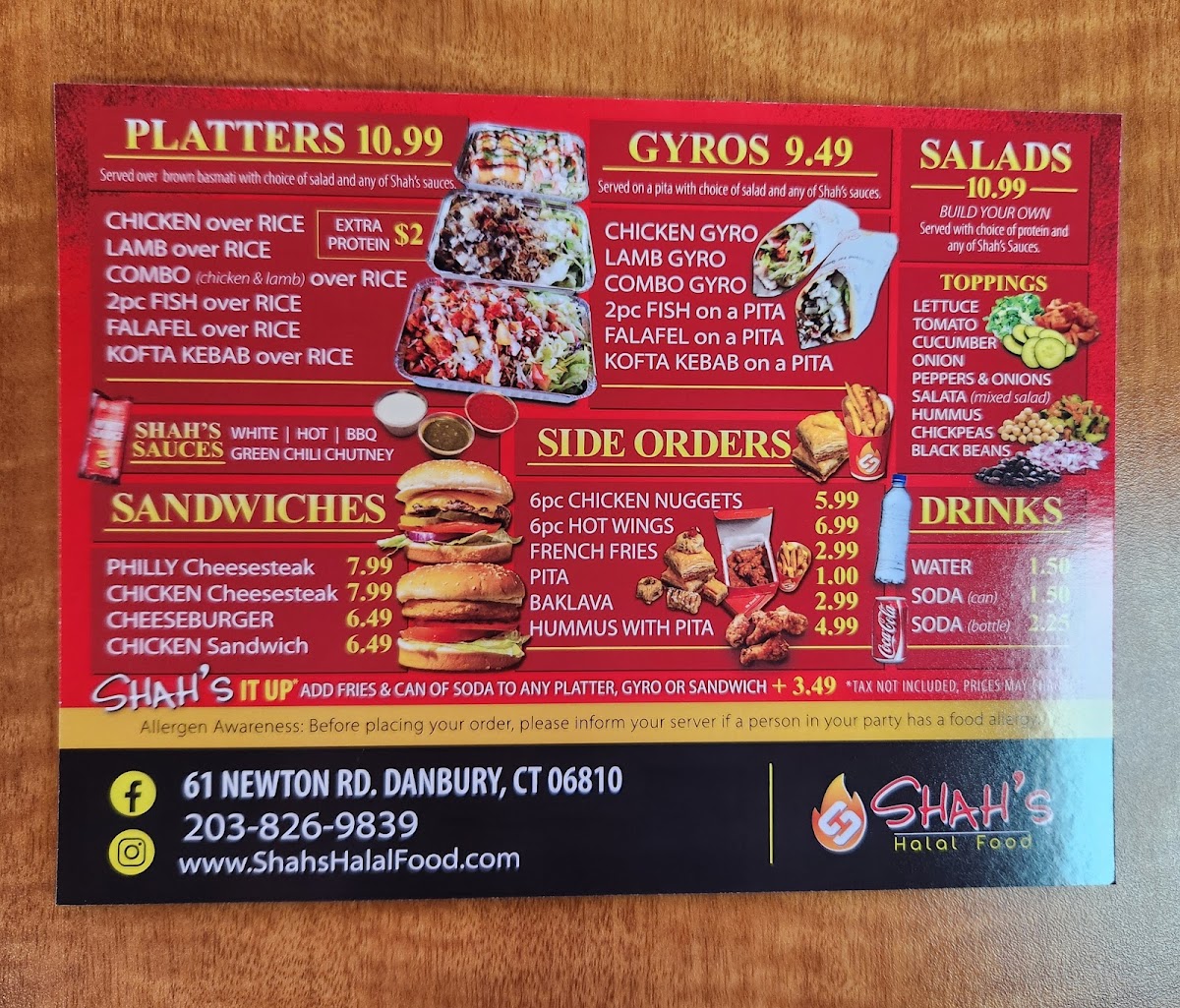 Menu Shah's Halal Food - Danbury-2