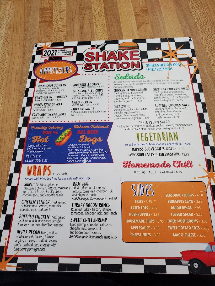 Menu Shake Station-9