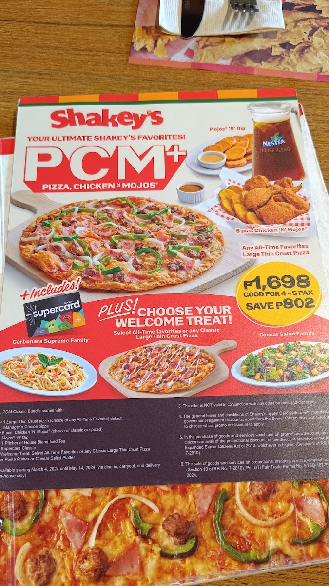 Menu Shakey's Pizza Parlor - Araneta City-8