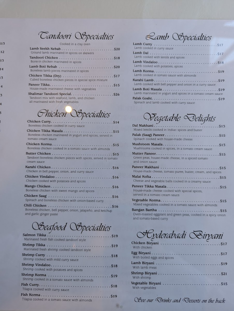 Menu Shalimar Restaurant-2