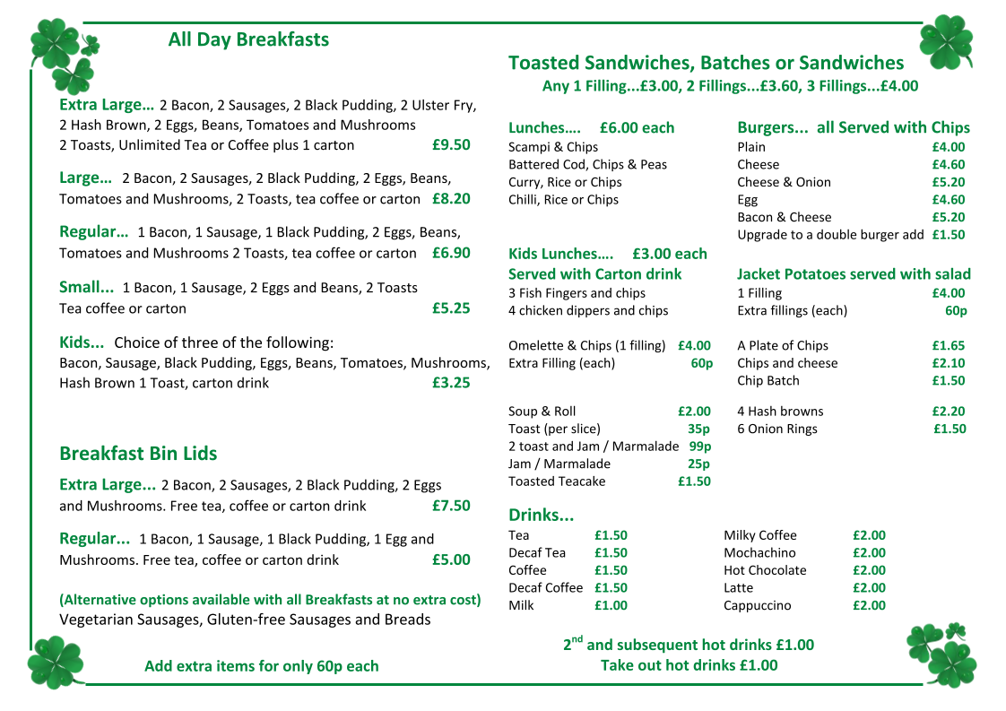 Menu Shamrock Cafe-1