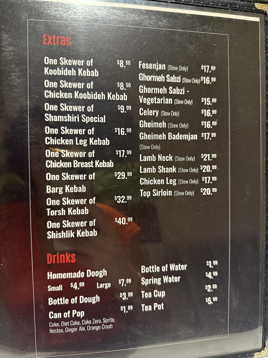 Menu Shamshiri Restaurant-7