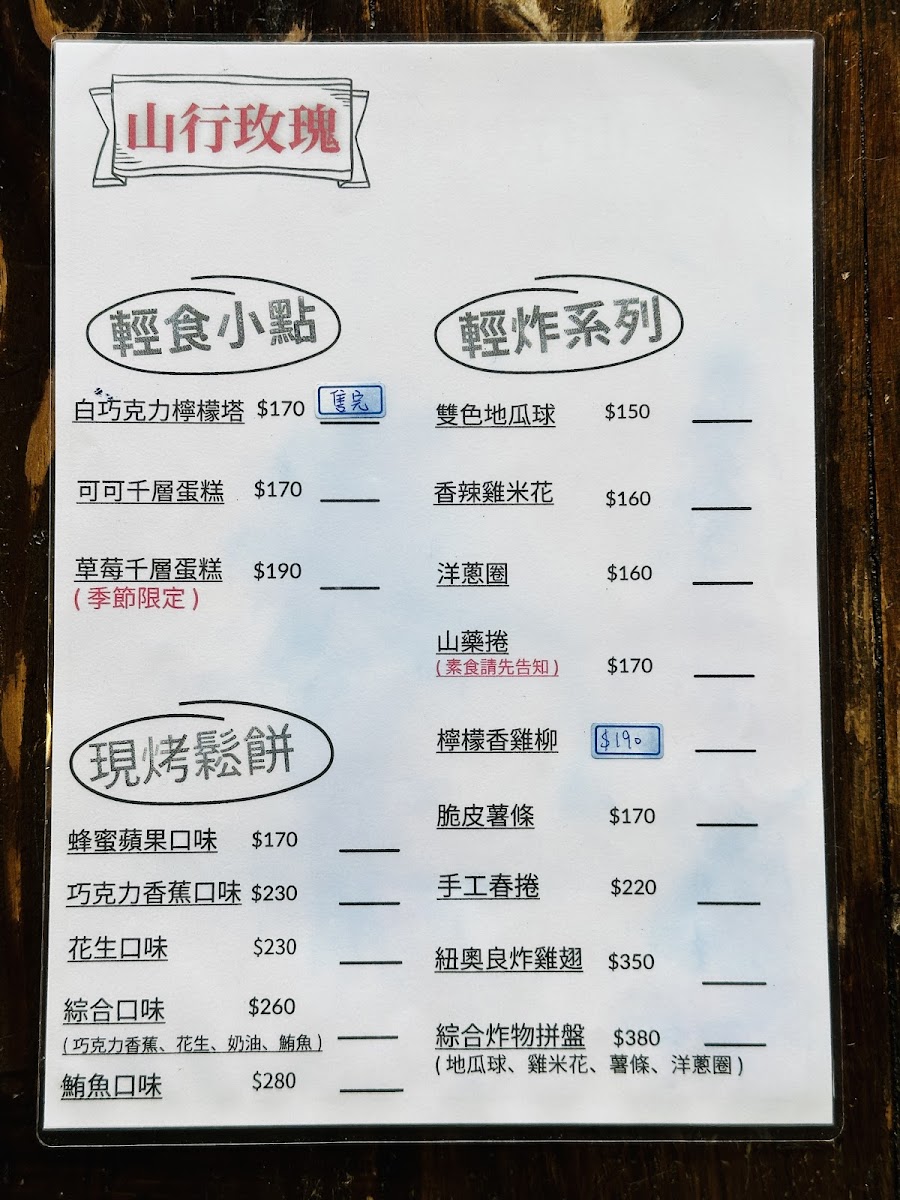 Menu Shan Xing Rose Cafe-2
