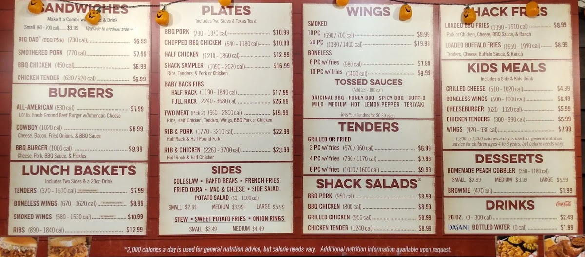 Menu Shane's Rib Shack-1