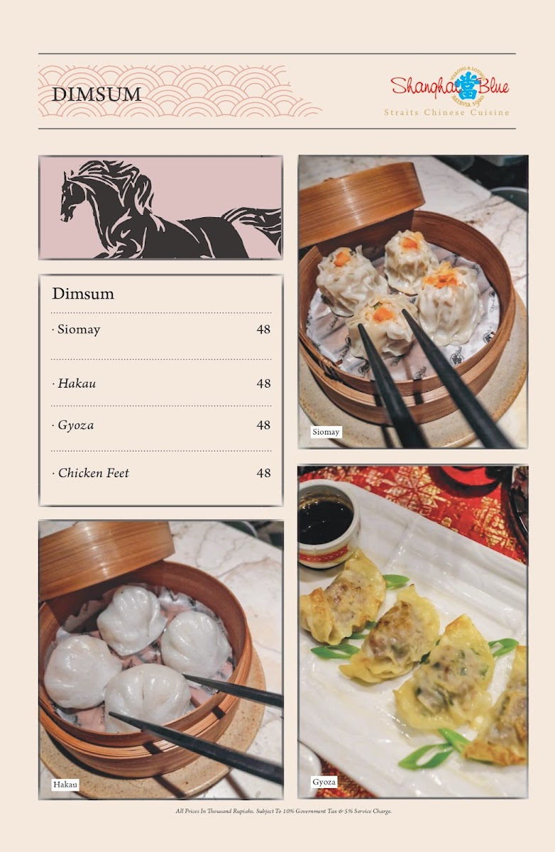 Menu Shanghai Blue 1920-10