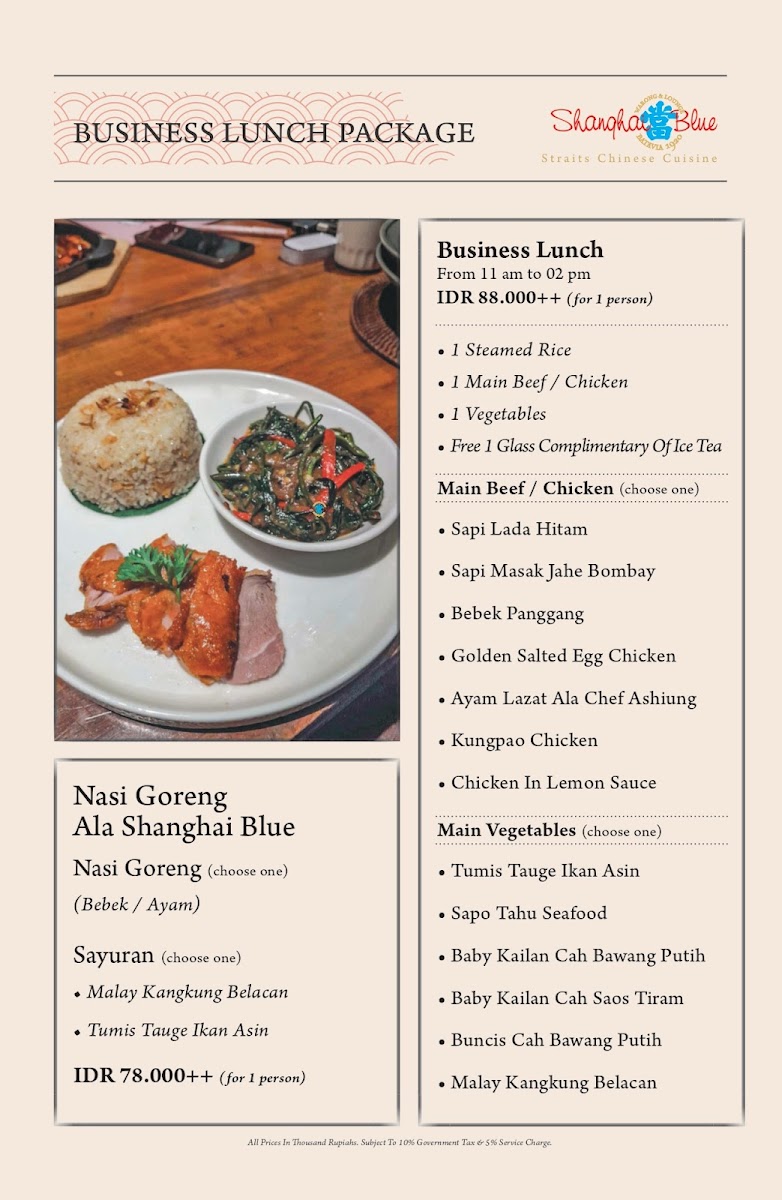 Menu Shanghai Blue 1920-6