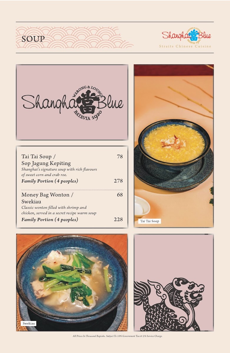 Menu Shanghai Blue 1920-8