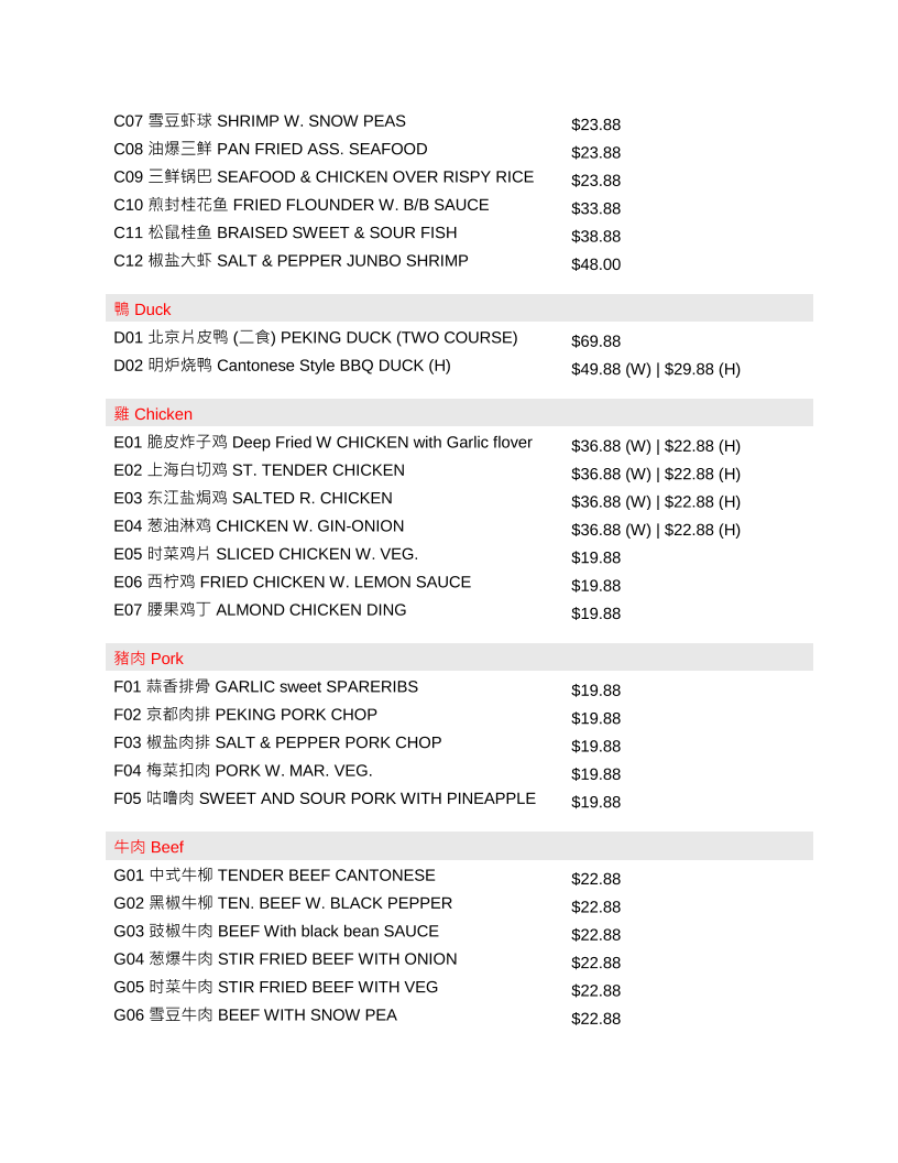 Menu Shanghai One Fine Dining 外滩壹号-7