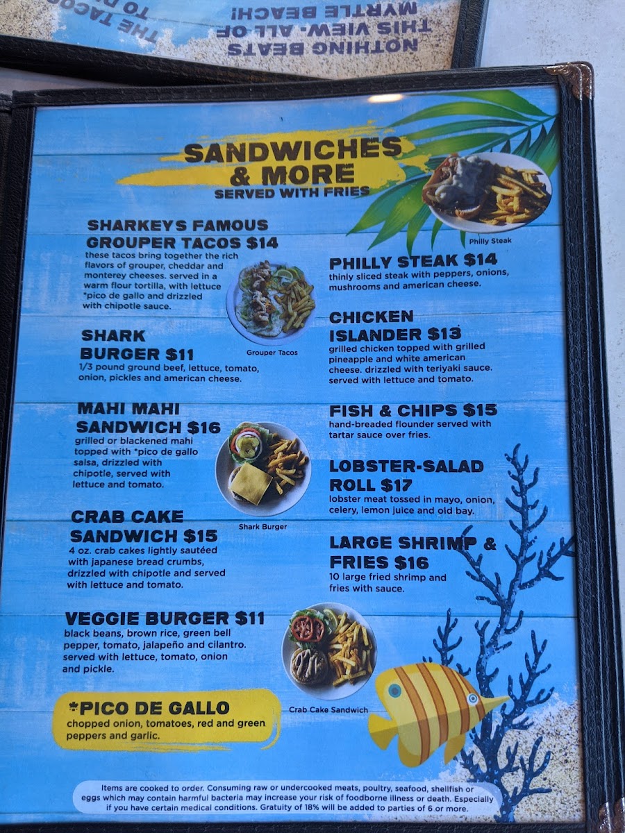 Menu Sharkey's Oceanfront Restaurant-9