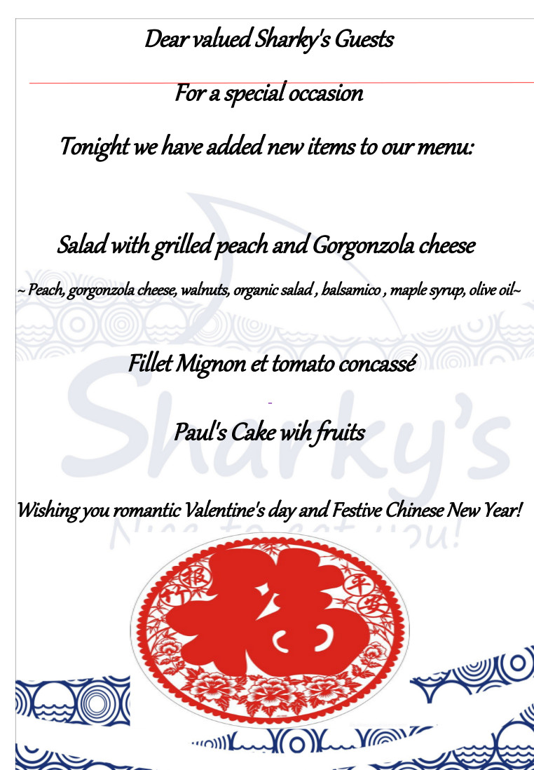 Menu Sharky Restaurant & Bar - Garden Terrace-2