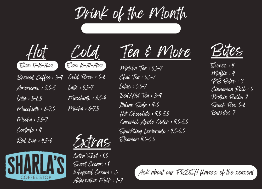 Menu Sharla's Coffee Stop-2