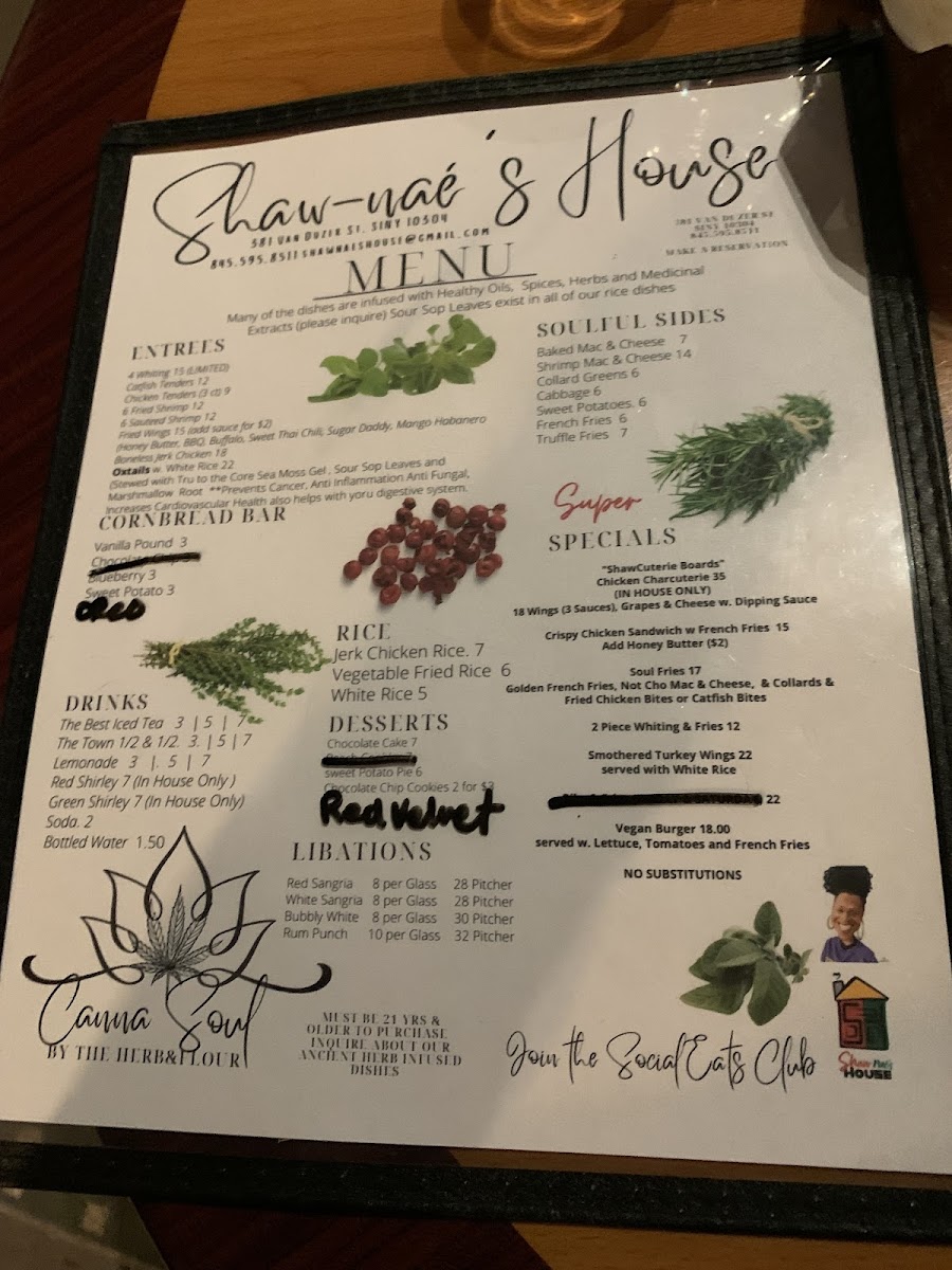 Menu Shaw-Nae’S House-8