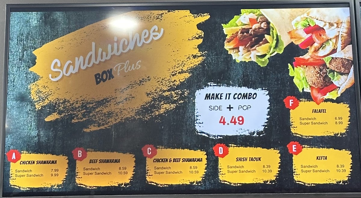 Menu Shawarma Box Plus North York-8