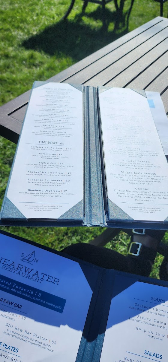 Menu Shearwater At Stage Neck Inn-5