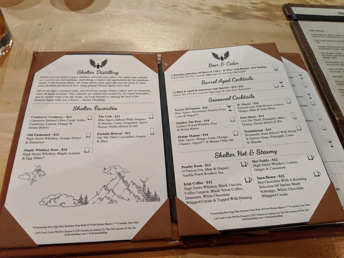Menu Shelter Distilling-7