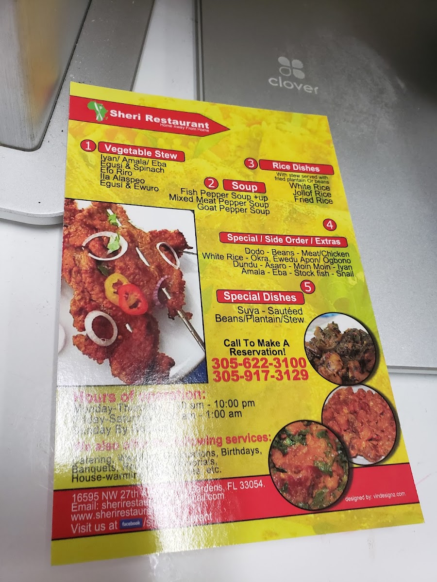 Menu Sheri African Restaurant-5