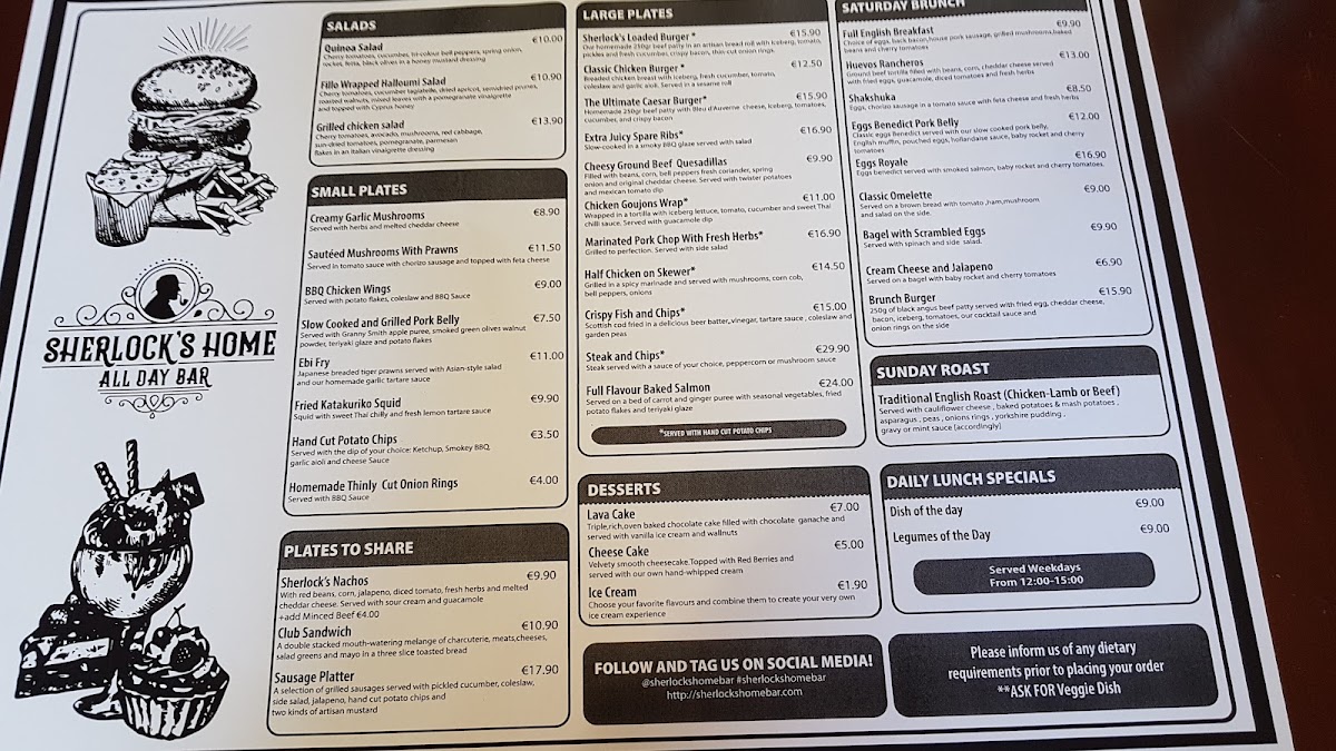 Menu Sherlock's Home Bar-1