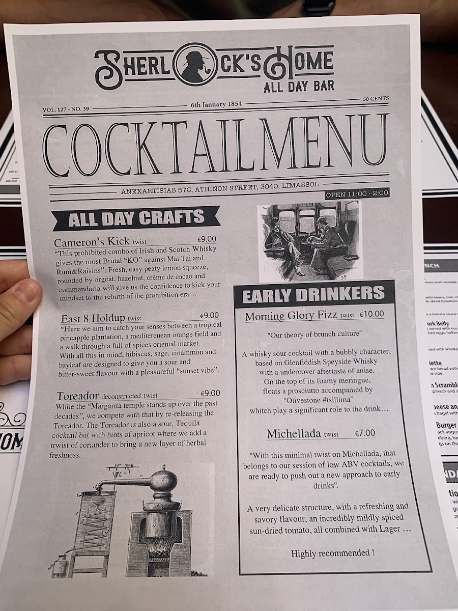 Menu Sherlock's Home Bar-4