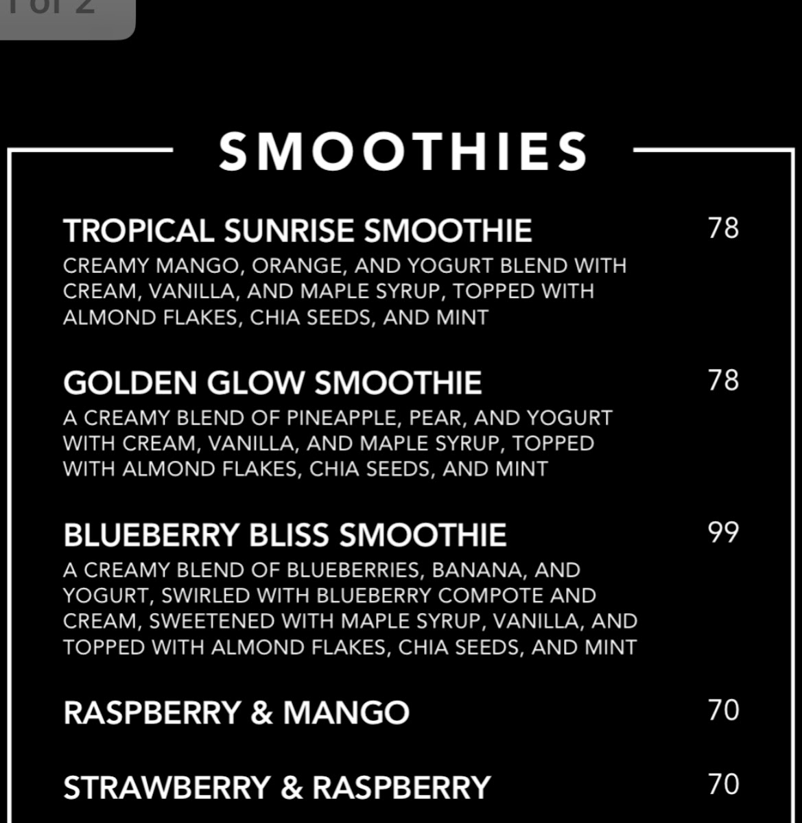 Menu Shift Espresso Bar | Glengariff-1