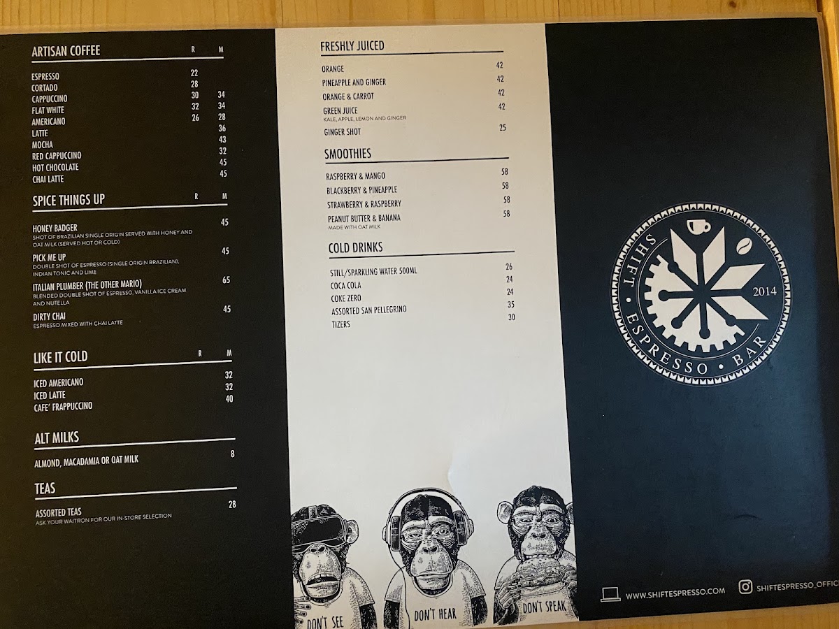 Menu Shift Espresso Bar | Glengariff-5