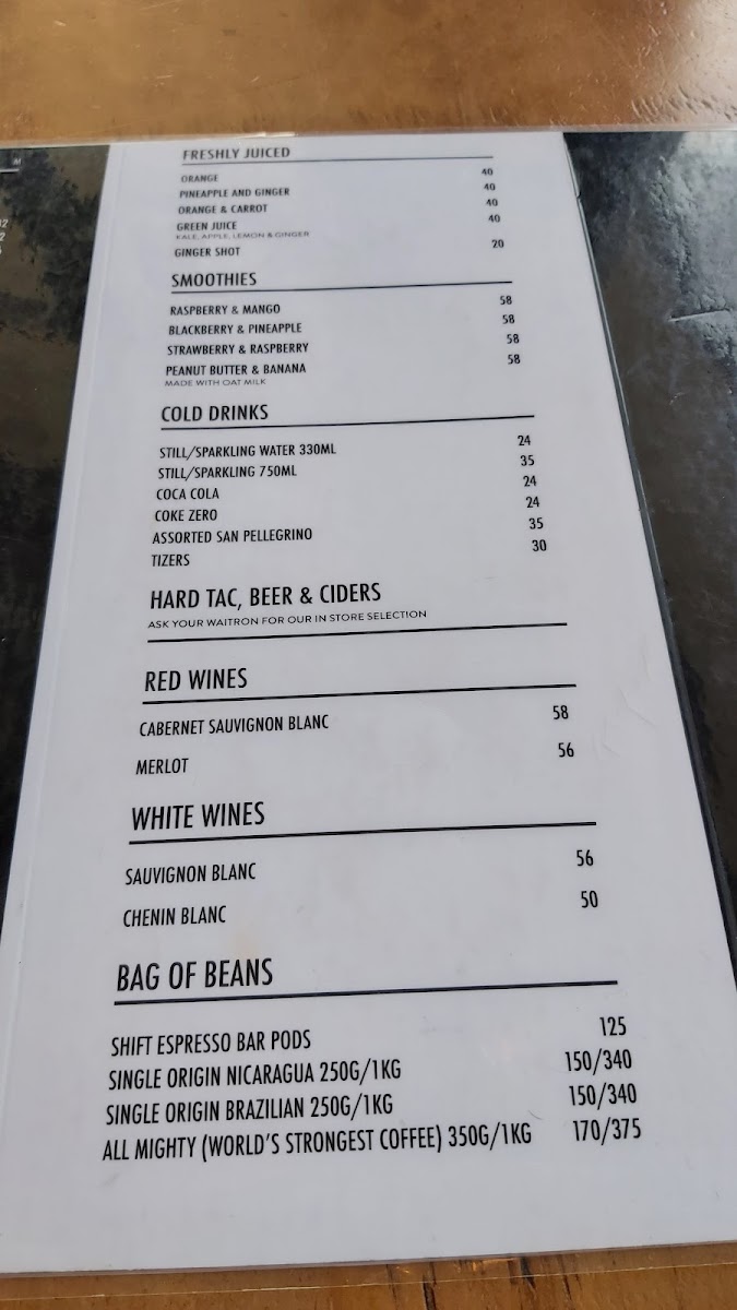 Menu Shift Espresso Bar | Waterway House-6