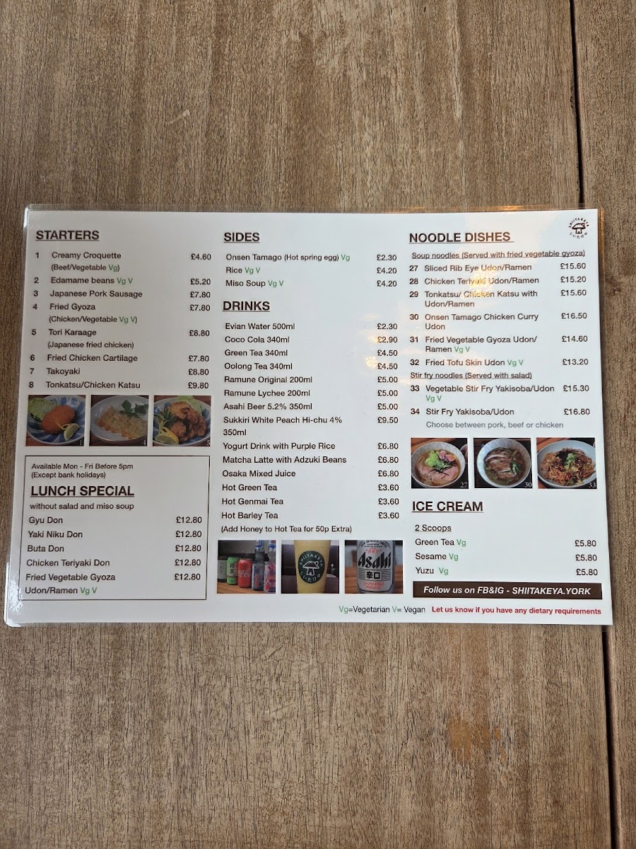 Menu Shiitakeya-1