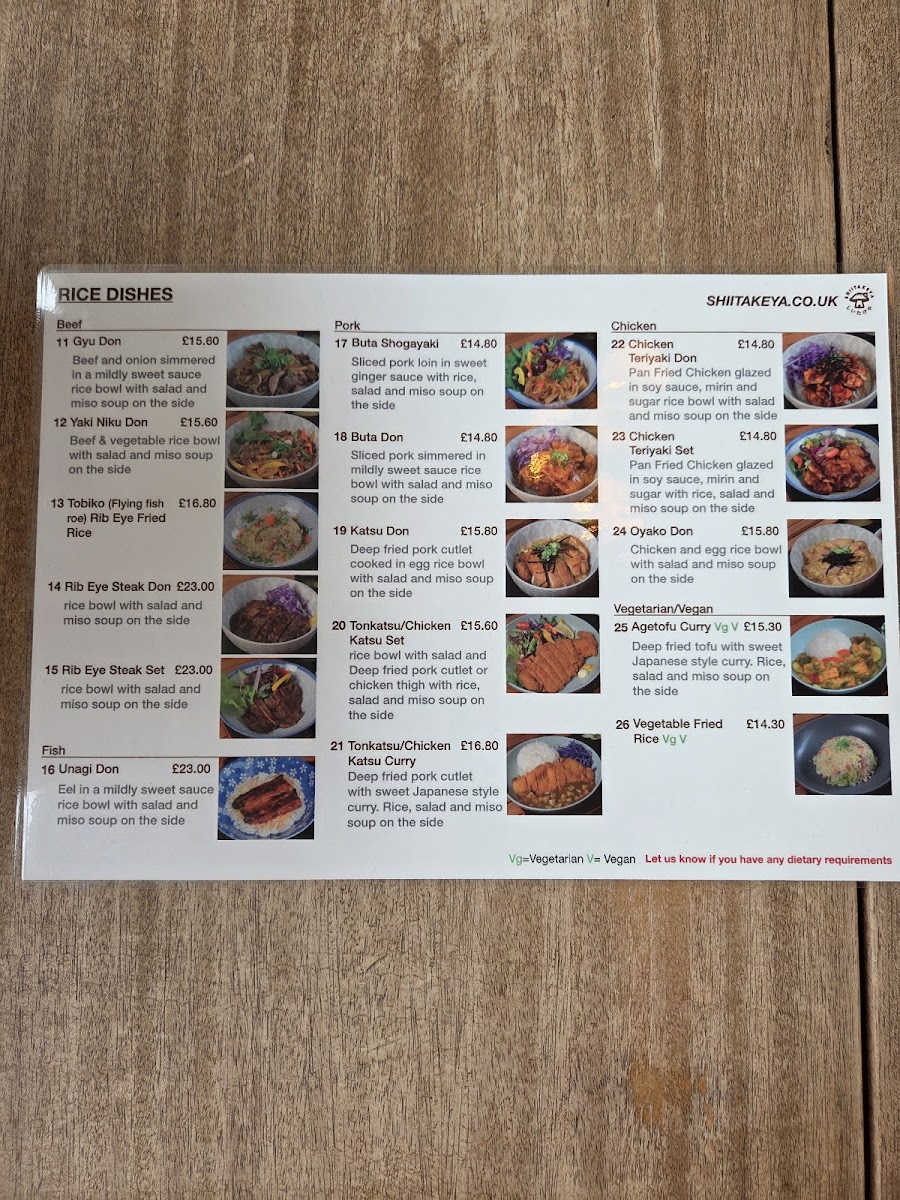 Menu Shiitakeya-2