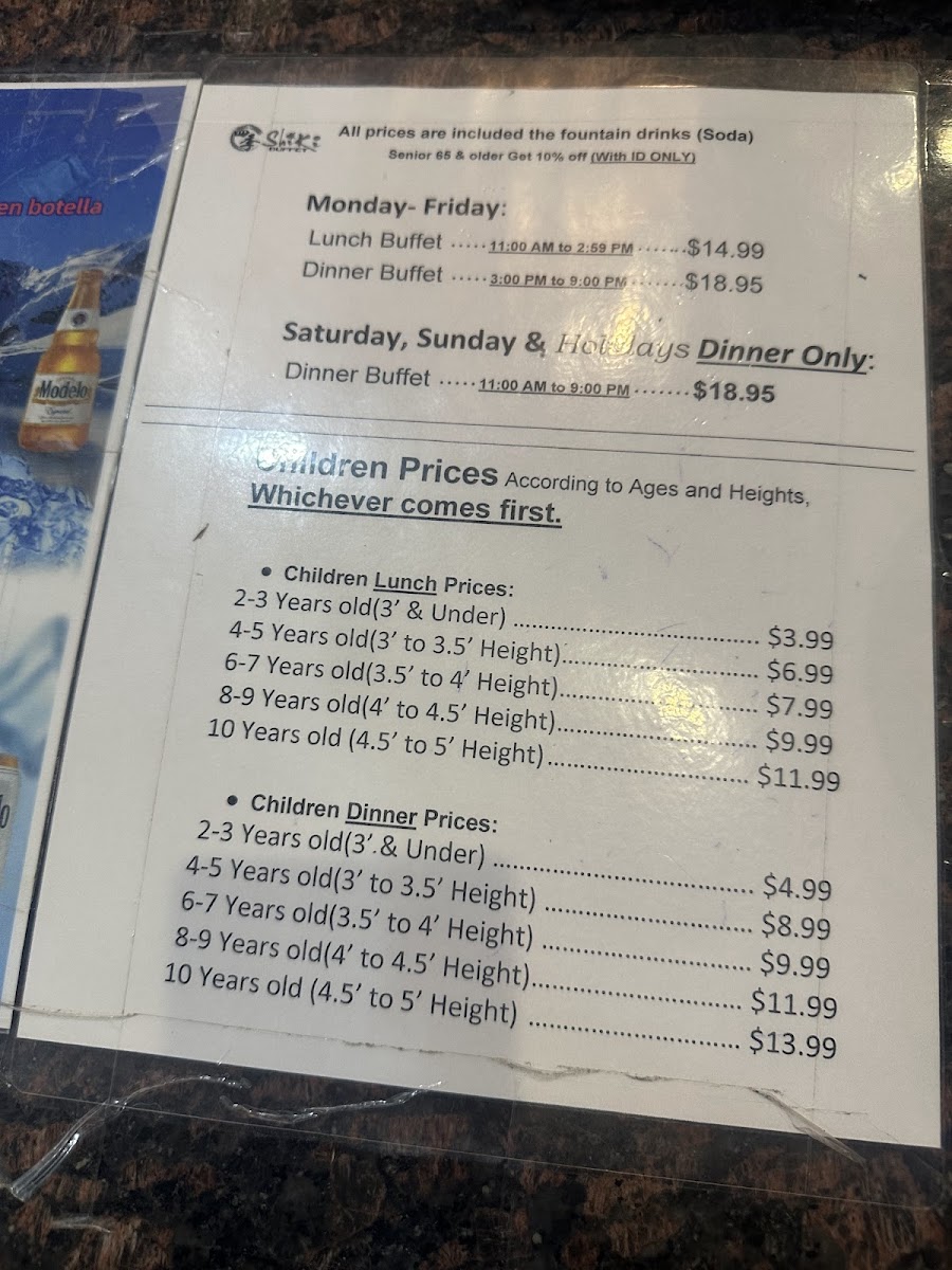Menu Shiki Buffet & Hibachi Grill - Cicero-1