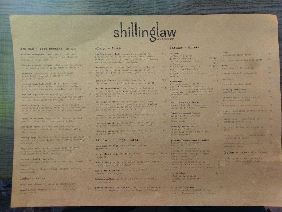 Menu Shillinglaw Cafe-8