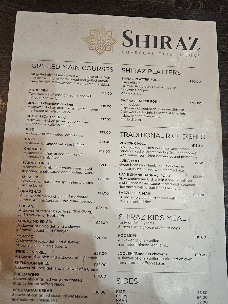 Menu Shiraz Persian Restaurant-1