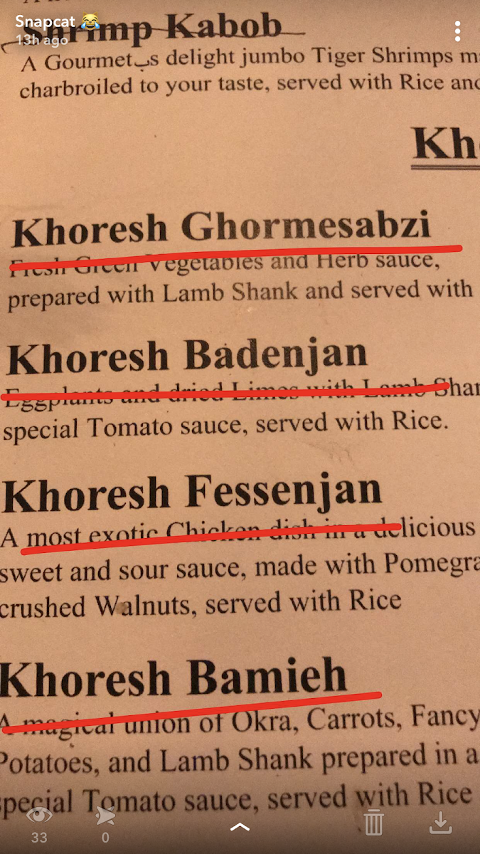 Menu Shiraz Restaurant-7