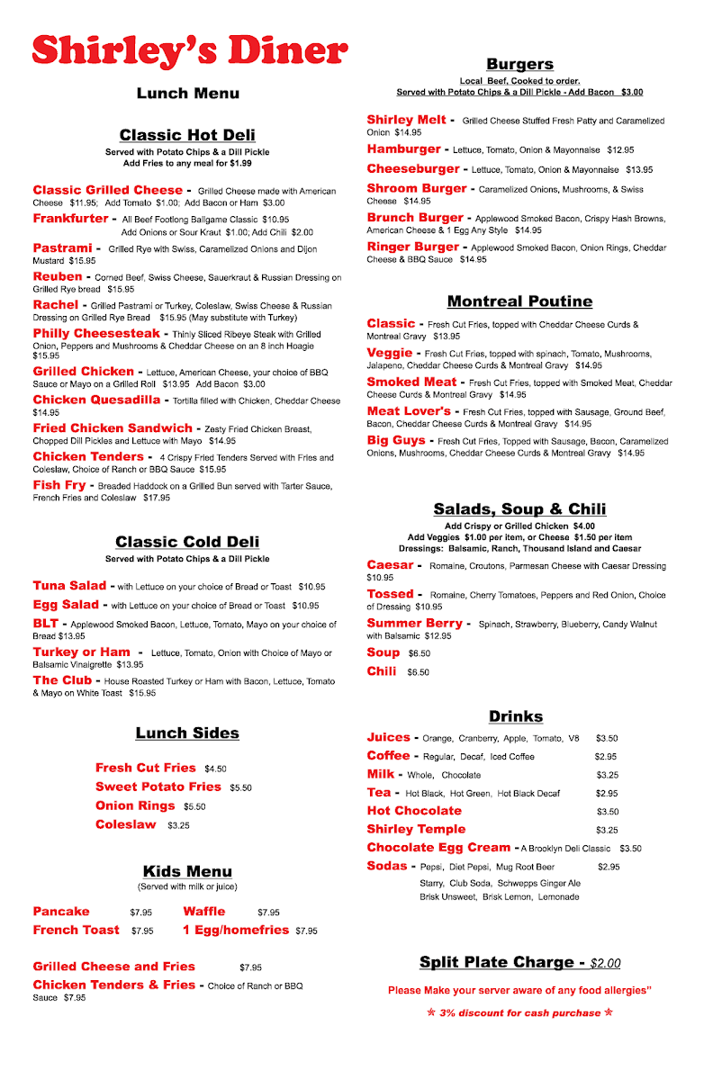 Menu Shirley's Diner-3