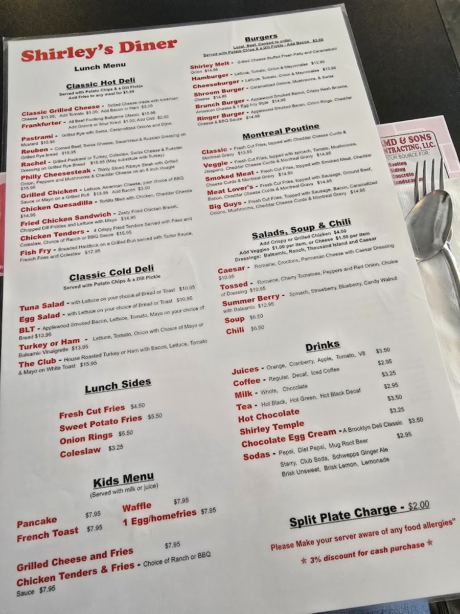 Menu Shirley's Diner-6