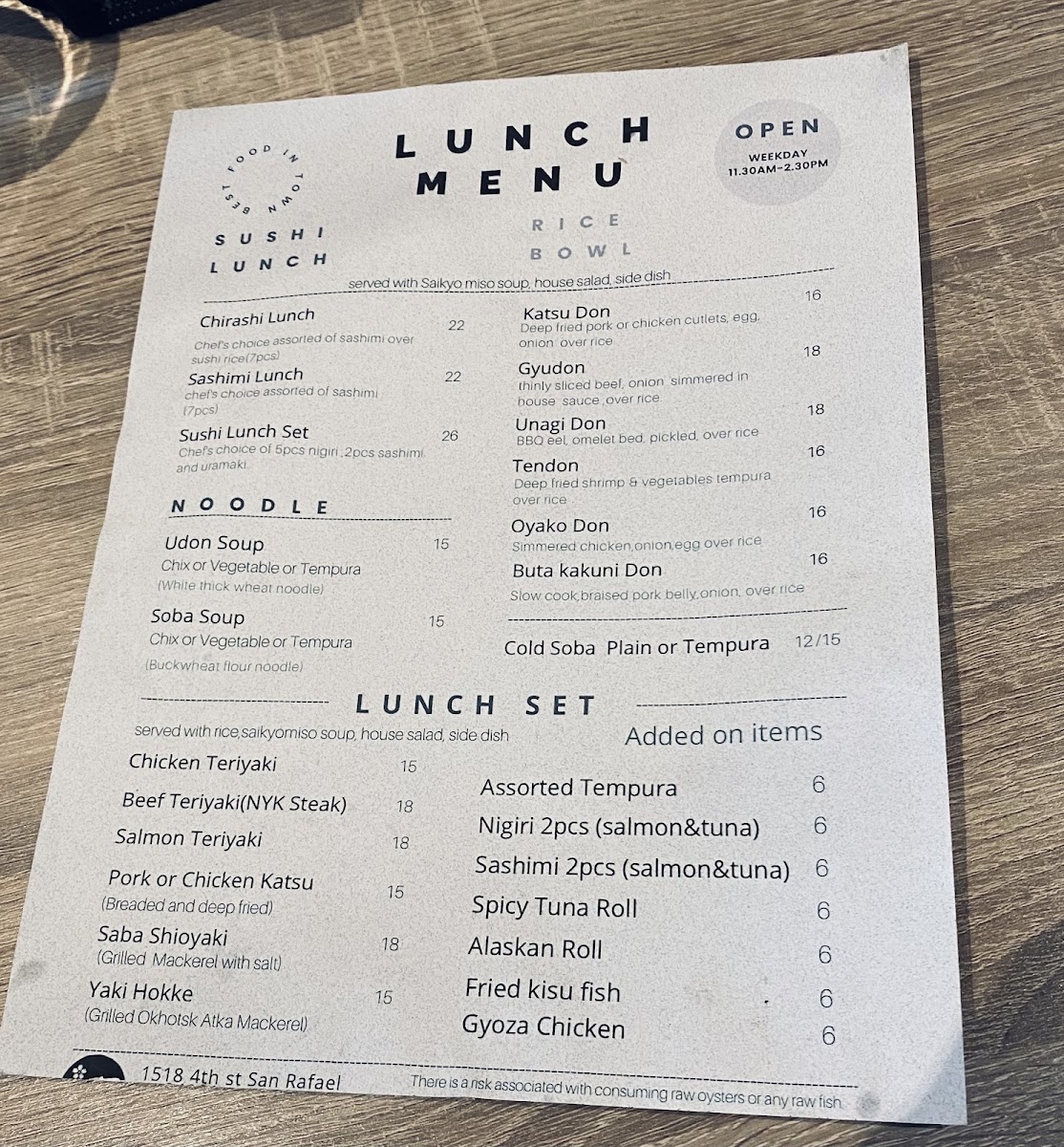 Menu Shiro Kuma Sushi-3