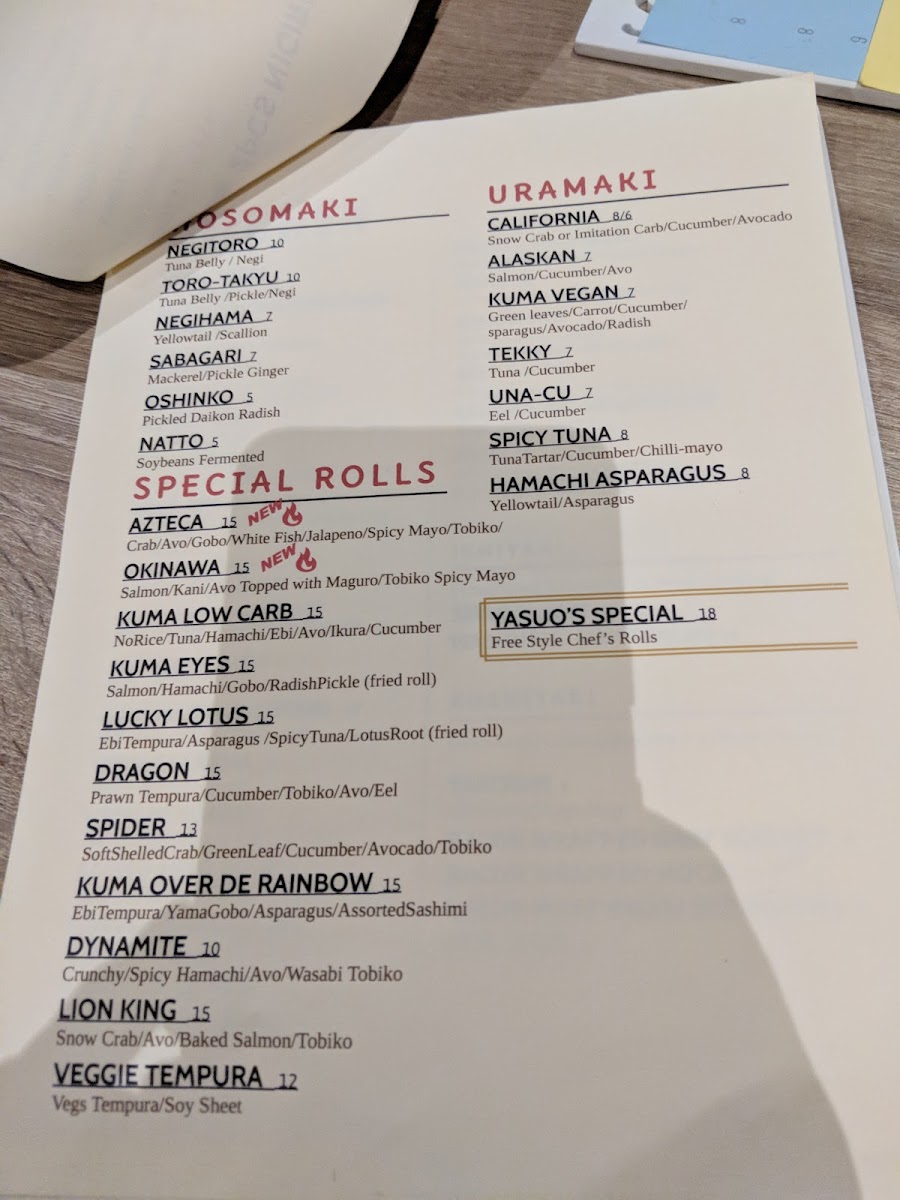 Menu Shiro Kuma Sushi-7